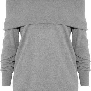 Joie off-the-shoulder cotton and cashmere-blend sw